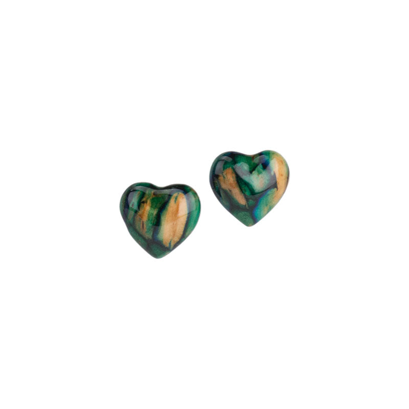 Heathergem Heart Earrings, Post Heathergem Heart Earrings, Post