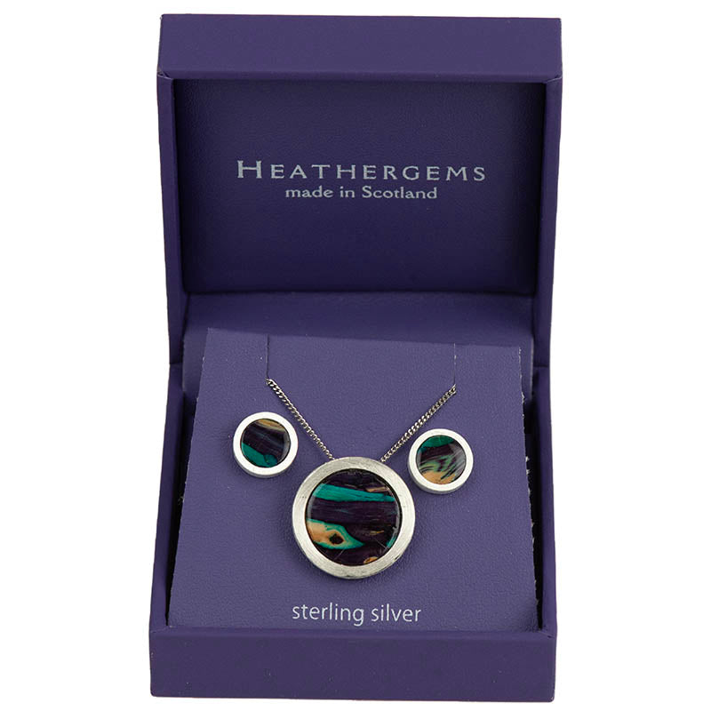 Heathergem Circle Pendant and Stud Earring Set Heathergem Circle Pendant and Stud Earring Set