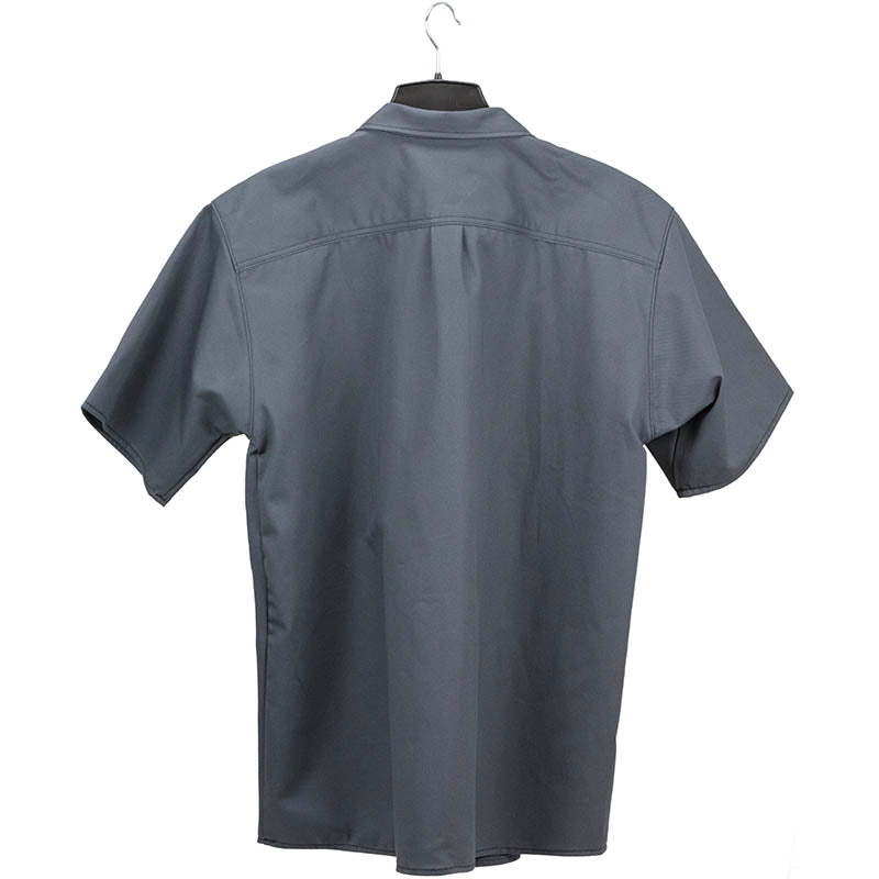 Short Sleeve Zip Work Shirt, Charcoal Short Sleeve Zip Work Shirt, Charcoal