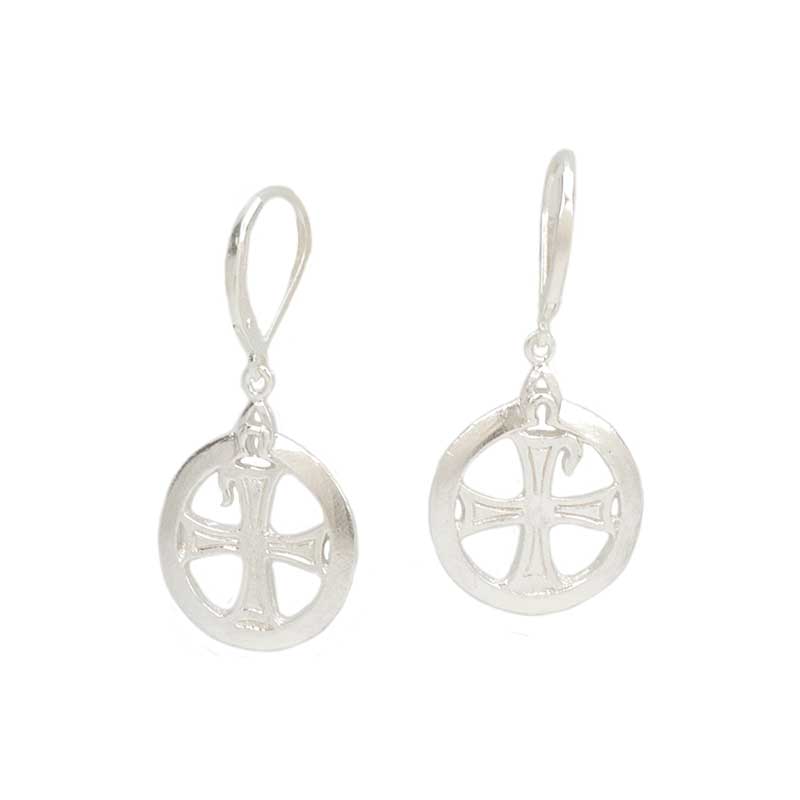 Chi-Rho Earrings, Leverback, Sterling silver Chi-Rho Earrings, Leverback, Sterling silver