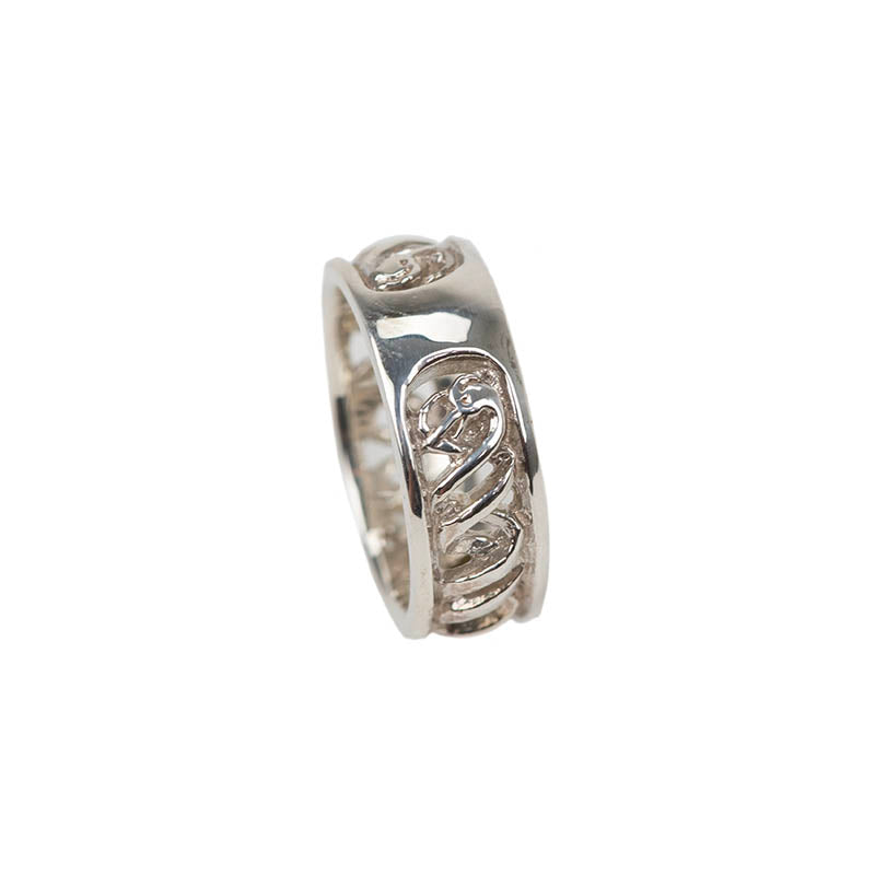 Double Helix Wedding Band, Silver Double Helix Wedding Band, Silver