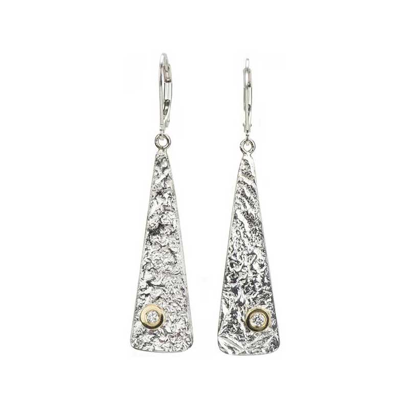 Reticulated Earrings, Silver Reticulated Earrings, Silver