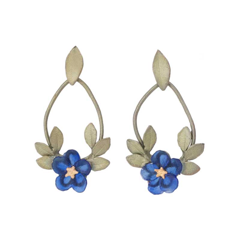 Blue Violet Hoop Earrings, Post Blue Violet Hoop Earrings, Post