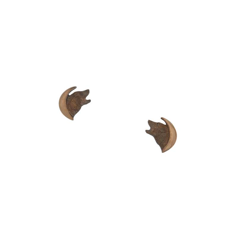Wolf In The Moon Earrings, Post Wolf In The Moon Earrings, Post