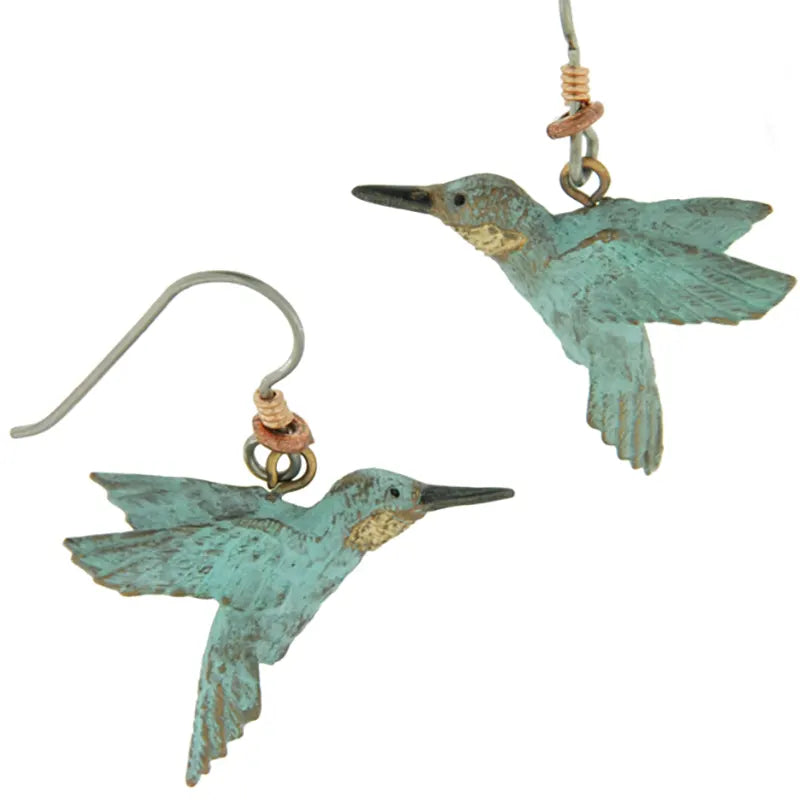 Hummingbird Earrings, Fishhook Hummingbird Earrings, Fishhook