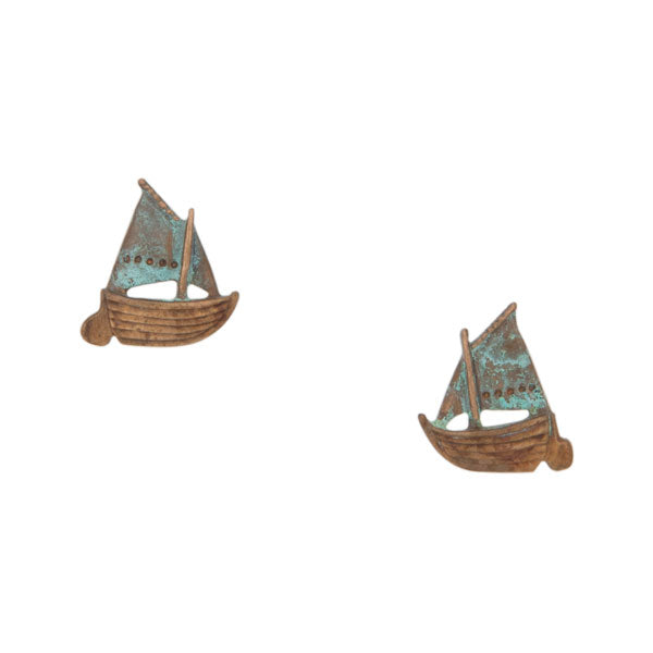 Gaff Sailboat Earrings, Post Gaff Sailboat Earrings, Post