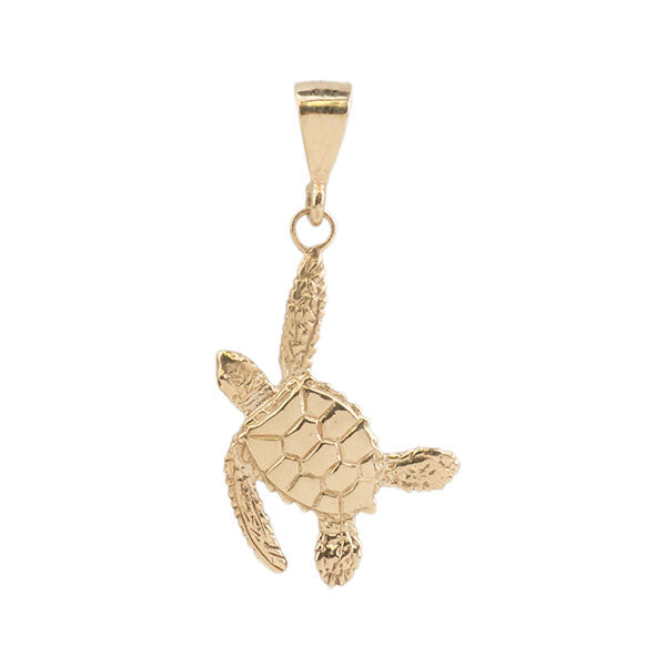Sea Turtle Necklet, Right, 14k Gold Sea Turtle Necklet, Right, 14k Gold