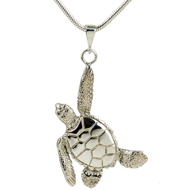 Sea Turtle Pendant, Sterling Silver, with cord Sea Turtle Pendant, Sterling Silver, with cord