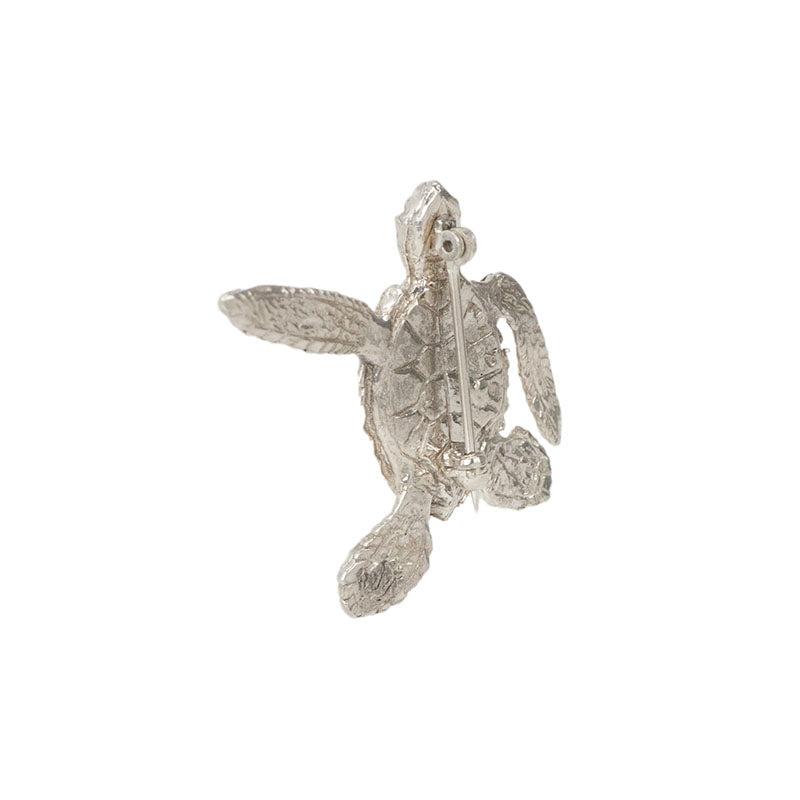 Sea Turtle Pin, Sterling Silver Sea Turtle Pin, Sterling Silver