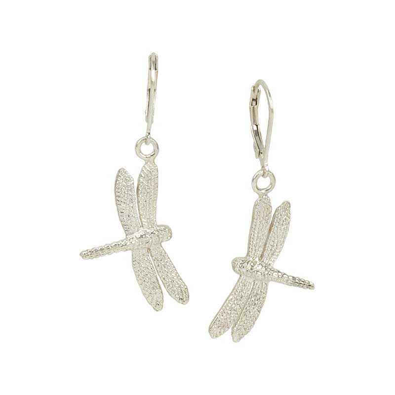 Dragonfly Earrings, Sterling Silver, Leverback Dragonfly Earrings, Sterling Silver, Leverback