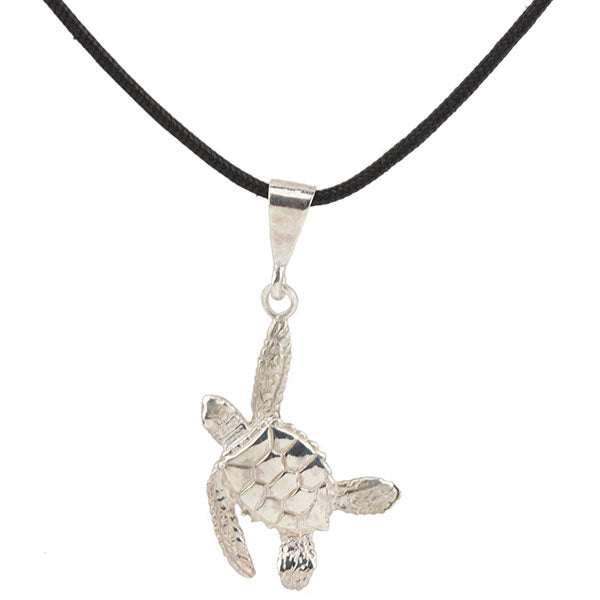 Sea Turtle Necklet, Right, Sterling Silver Sea Turtle Necklet, Right, Sterling Silver