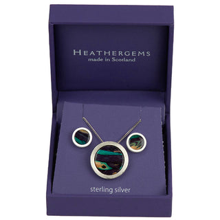 Heathergem Circle Pendant and Stud Earring Set