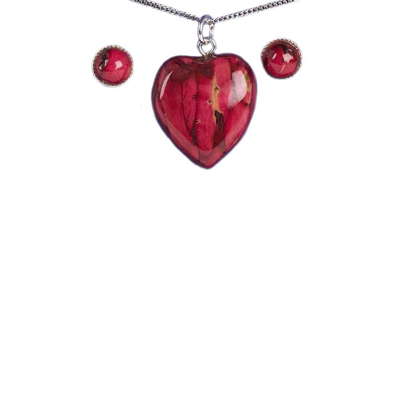 Heathergem Stud Earring Heart Pendant Set