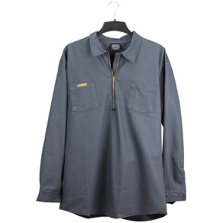 Long Sleeve Zip Work Shirt, Charcoal