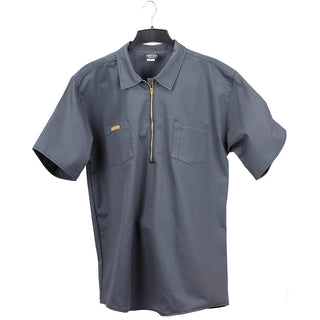 Short Sleeve Zip Work Shirt, Charcoal