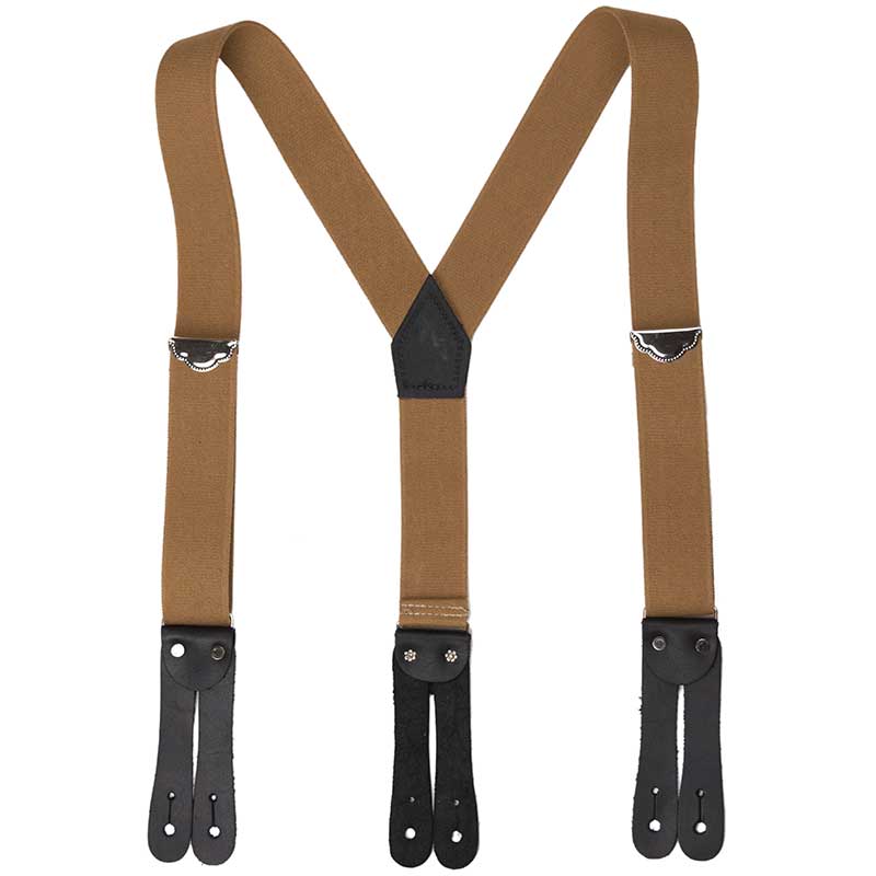 Y Back Suspenders, Flat Leather Ends