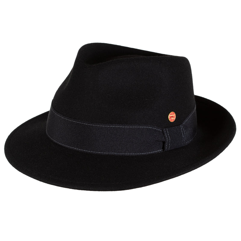Manuel Wool Felt Fedora by Mayser Hats in Black.