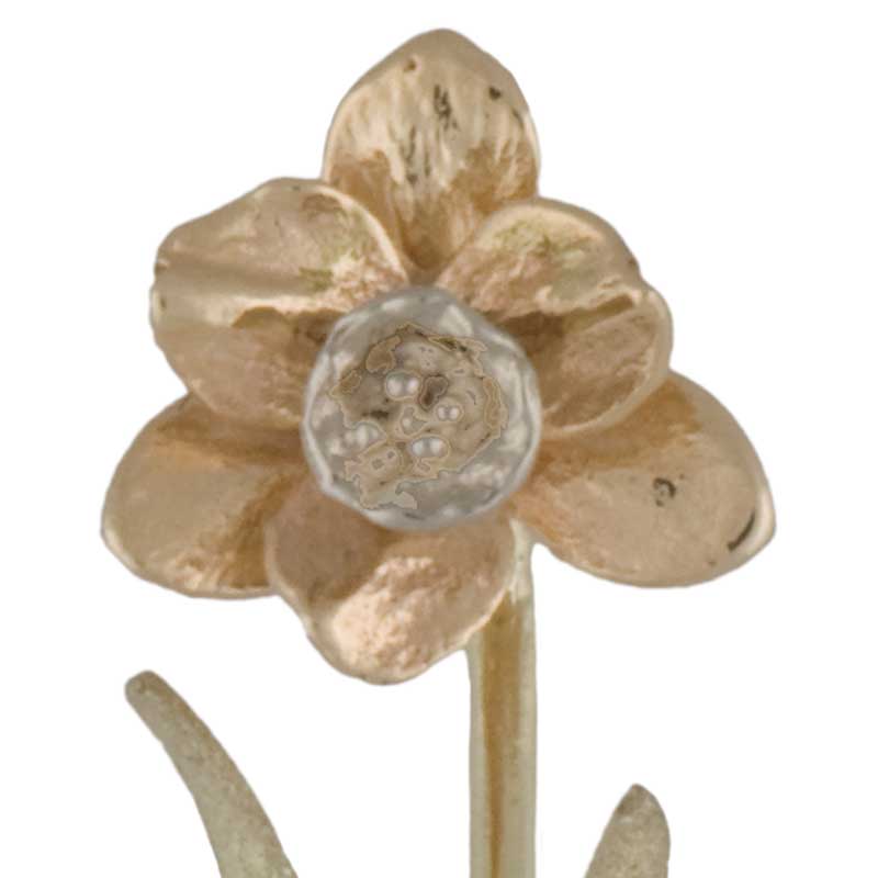 Tenby Daffodil Necklet, 14 kt. Green, Yellow, White gold