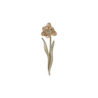 Tenby Daffodil Necklet, 14 kt. Green, Yellow, White gold