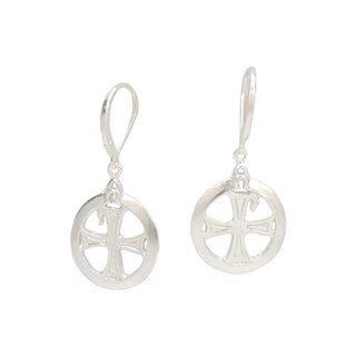 Chi-Rho Earrings, Leverback, Sterling silver