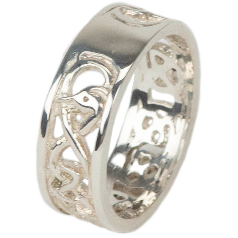 Celtic Wedding Band, Sterling Silver