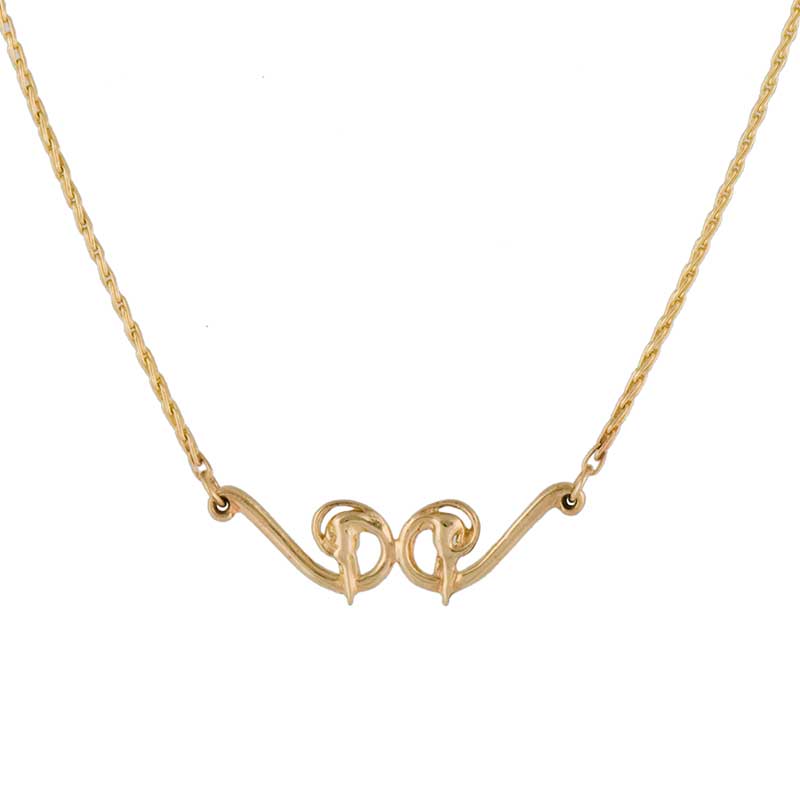 Heron Necklace, 14 kt.gold