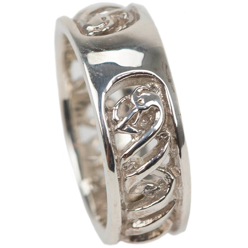 Double Helix Wedding Band, Silver