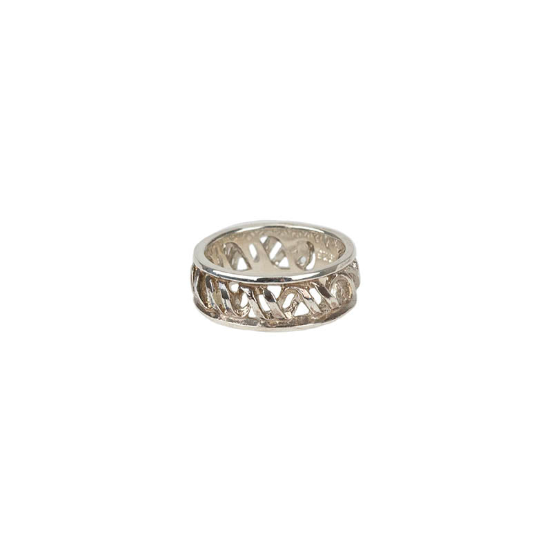 Double Helix Wedding Band, Silver
