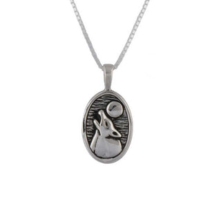 Wolf and Moon Pendant
