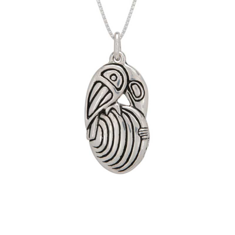 Raven Clam and 1st People Pendant