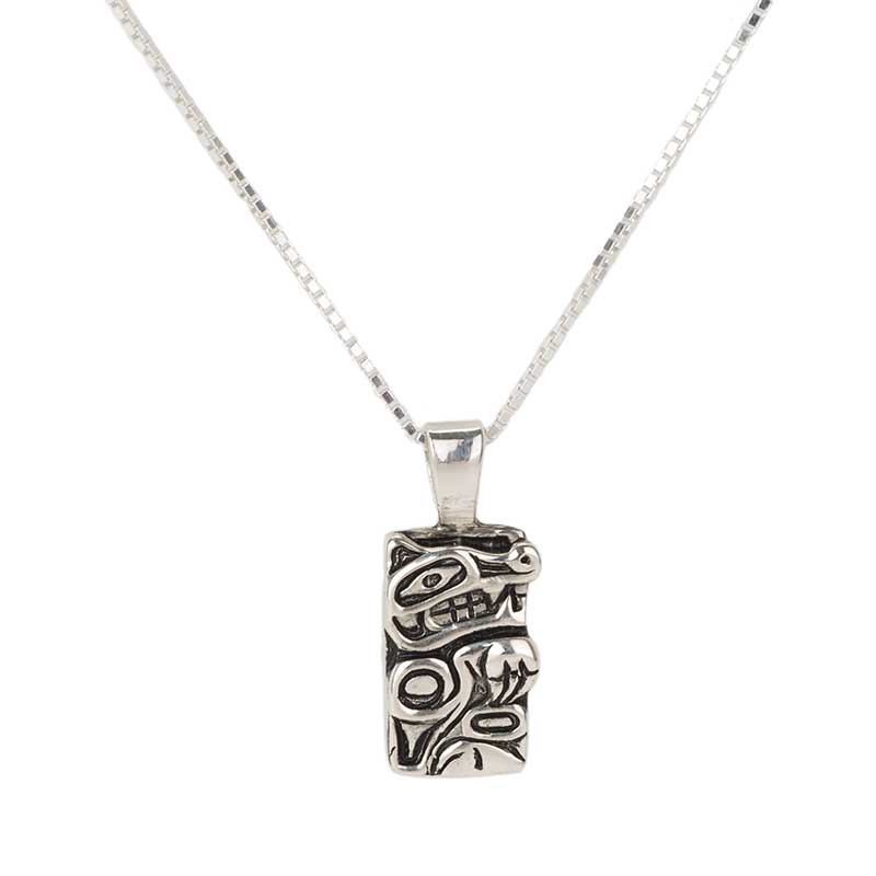 Wolf Profile Pendant, Sterling Silver