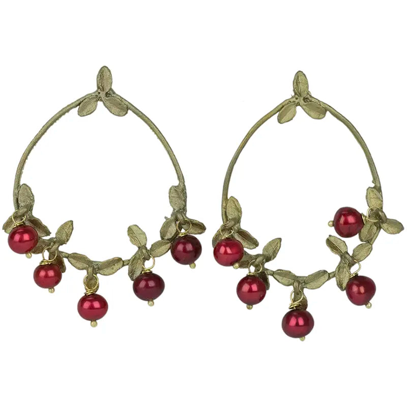 Cranberry Hoop Earrings, Post