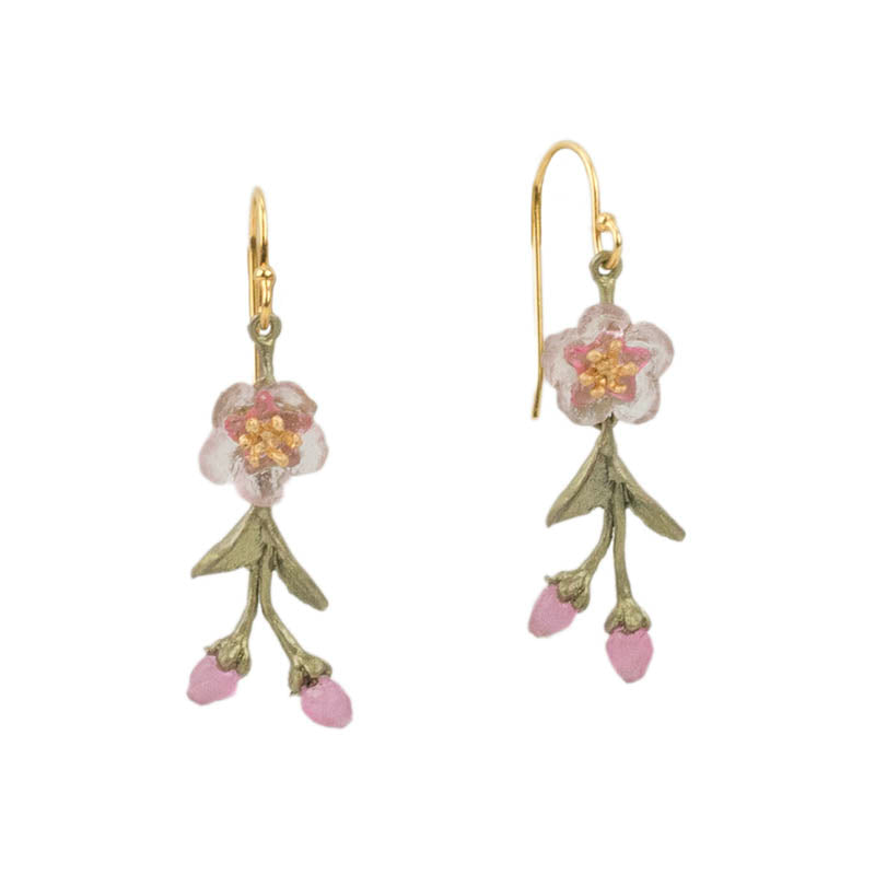 Peach Blossom Earrings, Fishook