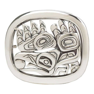 Raven Steals the Sun Belt Buckle, Sterling Silver, for 1 1/2"belt