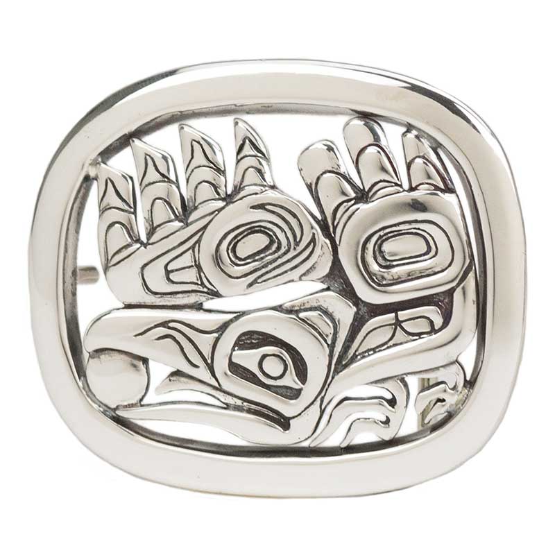 Raven Steals the Sun Belt Buckle, Sterling Silver, for 1 1/2"belt