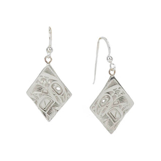 Salmon Earrings, Pewter and Silver