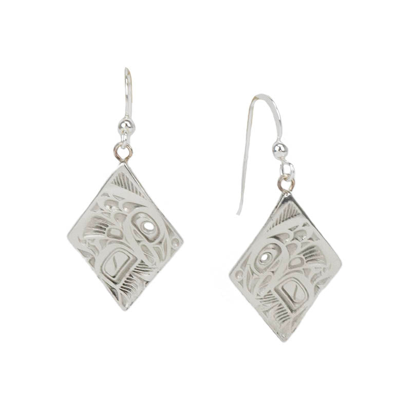 Salmon Earrings, Pewter and Silver