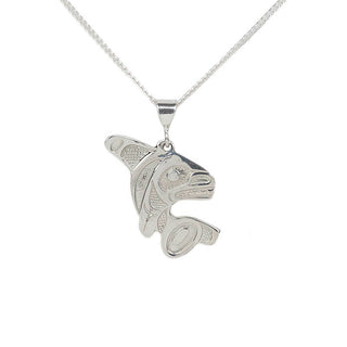 Orca Pendant, Pewter and Silver