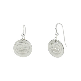 Eagle Sun Light Earrings, Pewter and Silver
