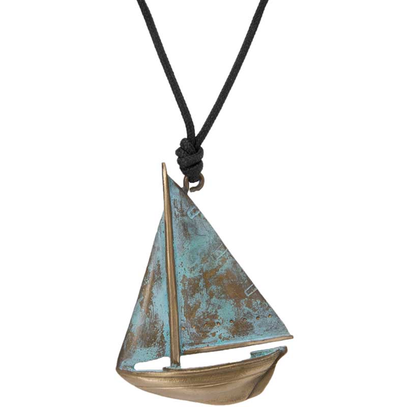 Buzzard's Bay Sailboat Pendant with cord