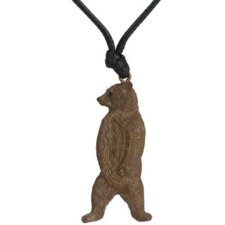 Standing Grizzly Pendant with cord