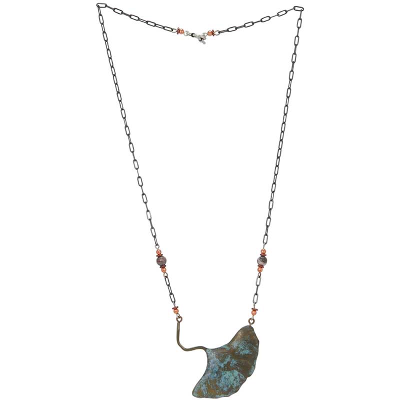 Ginkgo Leaf 2 Beaded Necklace