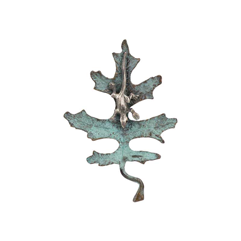 Oak Leaf With Silver Lizard Pin