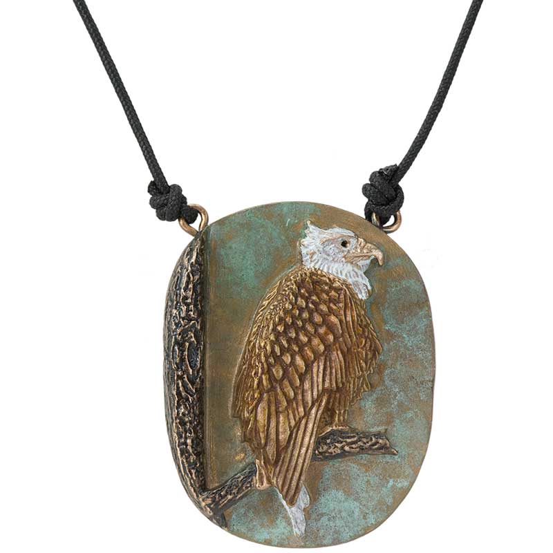 Eagle On Branch Bas Relief Pendant