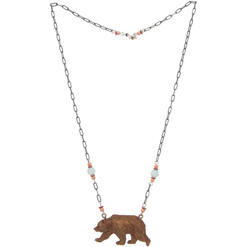Grizzly Bear 2 Beaded Necklace