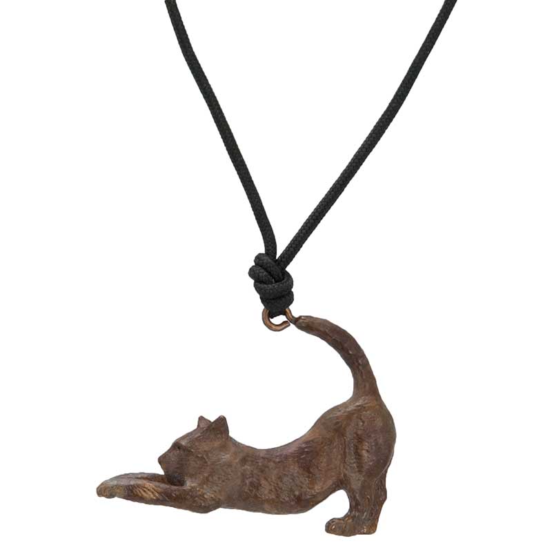 Stretching Cat Pendant