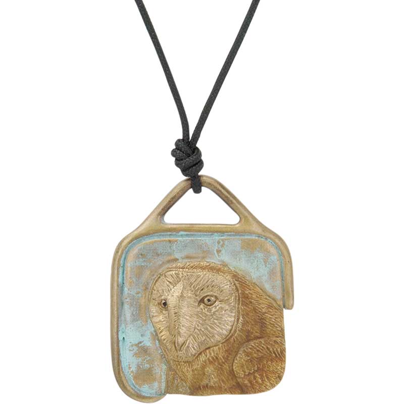 Barn Owl Bas Relief Pendant