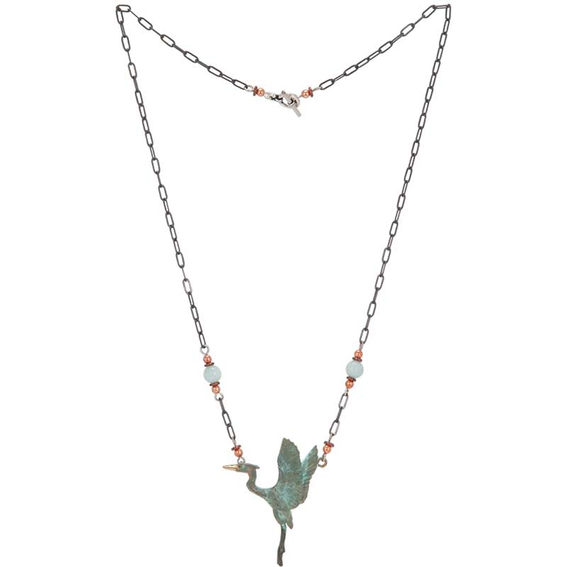 Heron Rising 2 Beaded Necklace