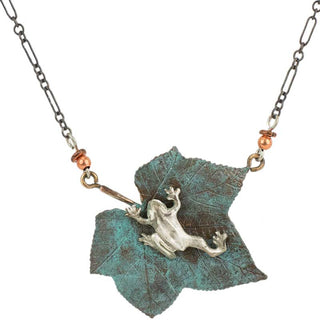 Silver Tree Frog on Bronze Thimbleberry Leaf