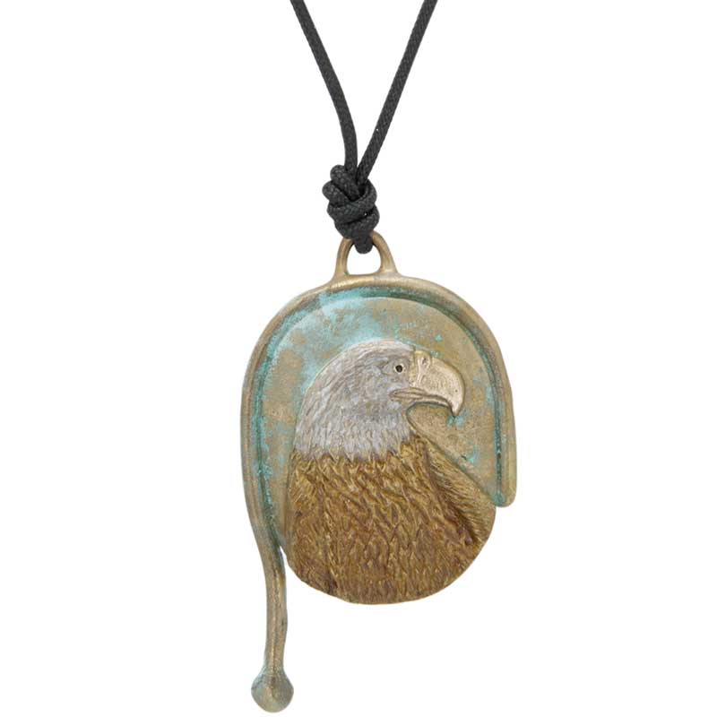 Eagle Head Bas Relief Pendant